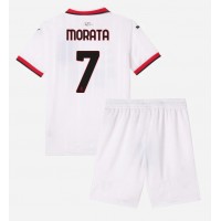 AC Milan Alvaro Morata #7 Fußballbekleidung Auswärtstrikot Kinder 2024-25 Kurzarm (+ kurze hosen)